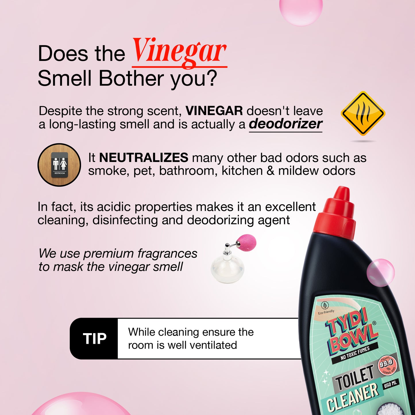 TYDI BOWL® Toilet Bowl Cleaner Liquid, Citrus, Lilly & Aqua, 650 ml
